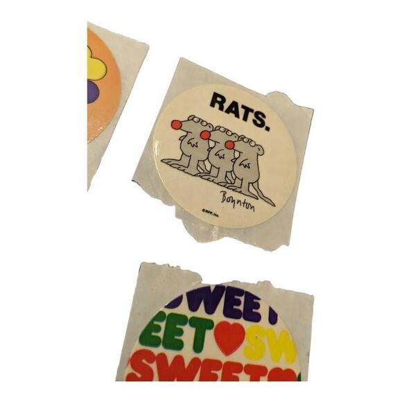 Lot of 6 Vintage 80s RPP Inc Stickers Unicorn Rat Hearts Balloons Chocolate - Picture 5 of 7